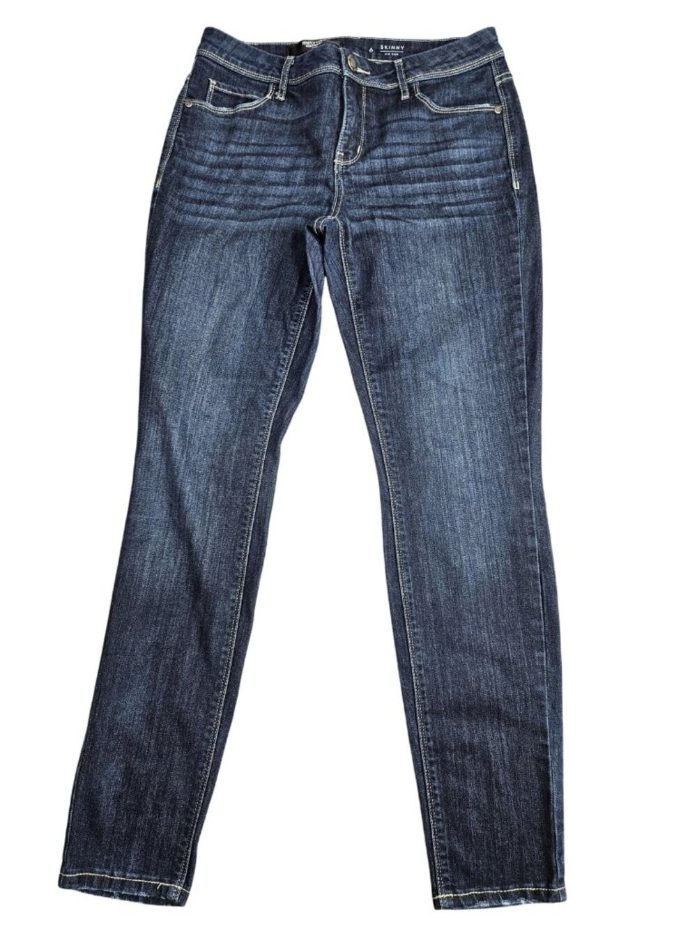 Simply Vera Vera Wang Skinny Jeans Womens 6 Blue‎ Med Wash Mid Rise Distressed